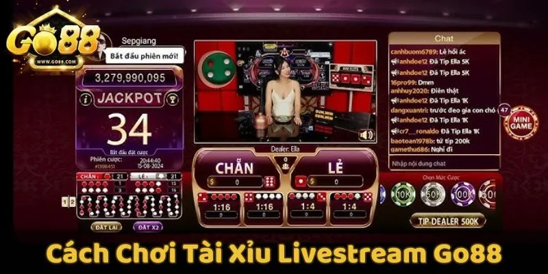 Cách đặt cược tài xỉu livestream GO88 chi tiết cho người mới