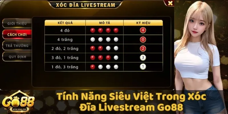 Những tính năng đặc biệt của xóc đĩa livestream GO88