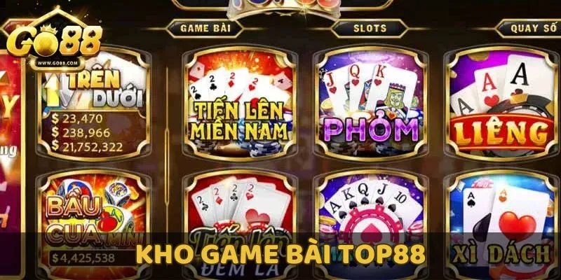 Thư viện game bài Top88 hấp dẫn và thu hút